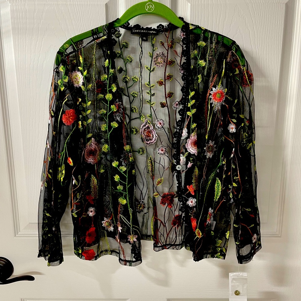 Sheer Embroidered Jacket (Topper)